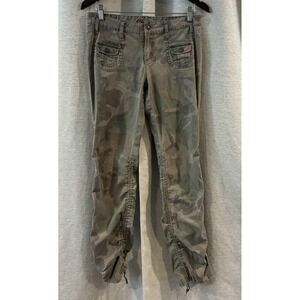 Vintage Yonique Y2K Camo Paratrooper Cargo Pants Juniors Size 11